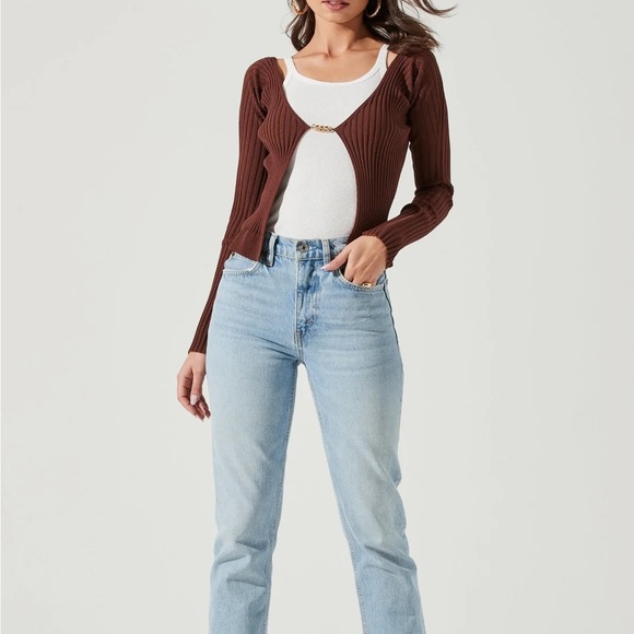 The Angelique Rib Knit Cardigan Top - Picture 4 of 6